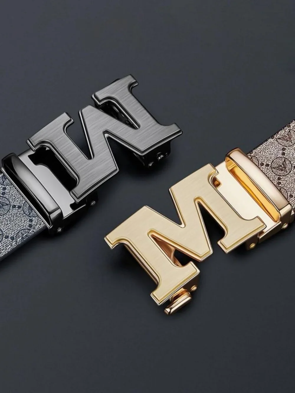 Stylish Men's Belt with Letter M Buckle | Durable Leather, Minimalist Design